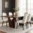 Rumy Dining Table, Diamond Profile Edges, Brown Solid Wood, 83 Inch