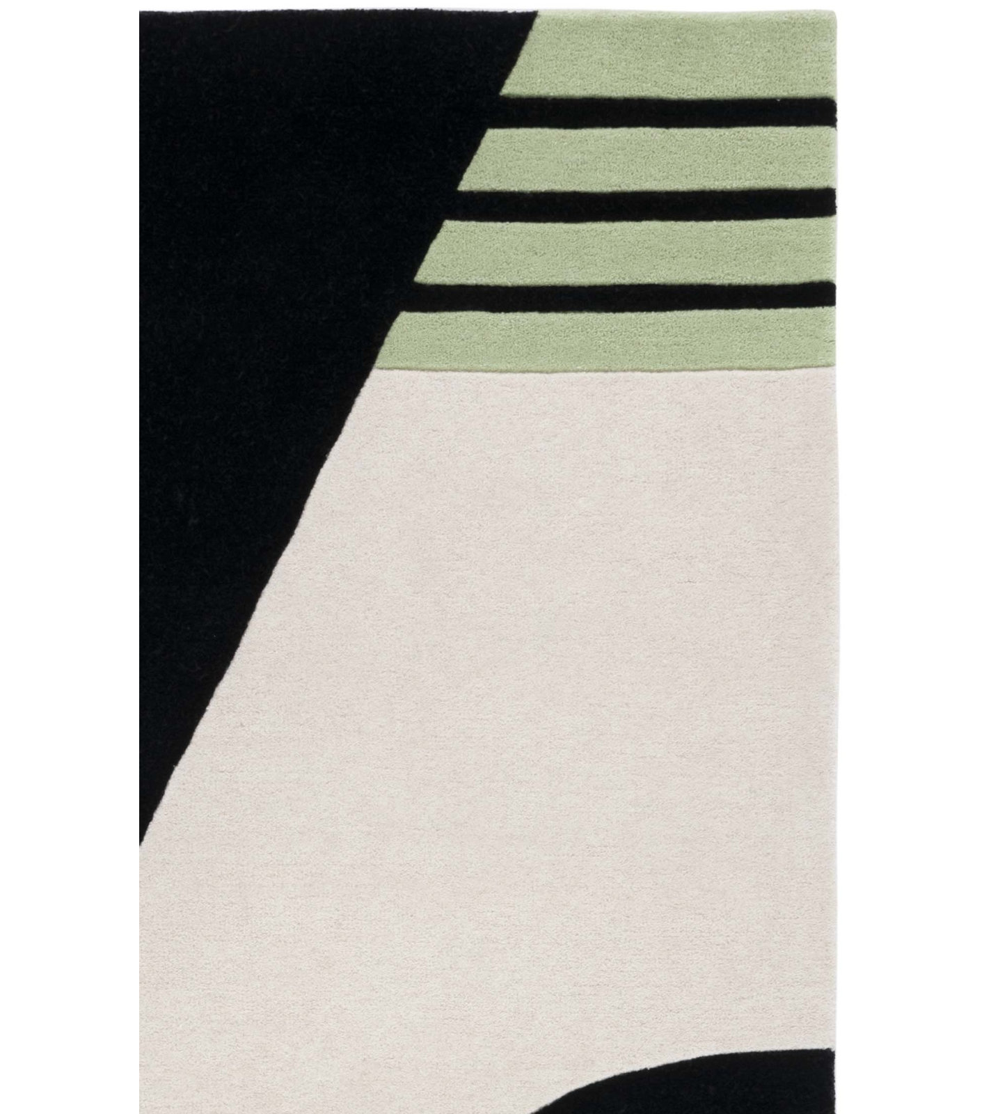 Hina Black Green Hand-Woven Rug, Runner 2'3" x 8'