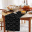 Halloween Ghost Table Runner 13×72 in, Soft Plush Table Cloth Spooky Fall Dining Kitchen Party Indoor Decoration (Black)