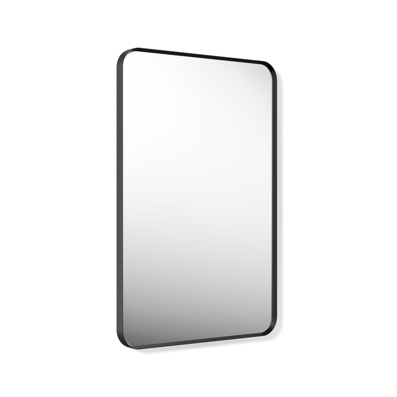 Miroir de salle de bain mural, Noir mat, 36 po x 24 po