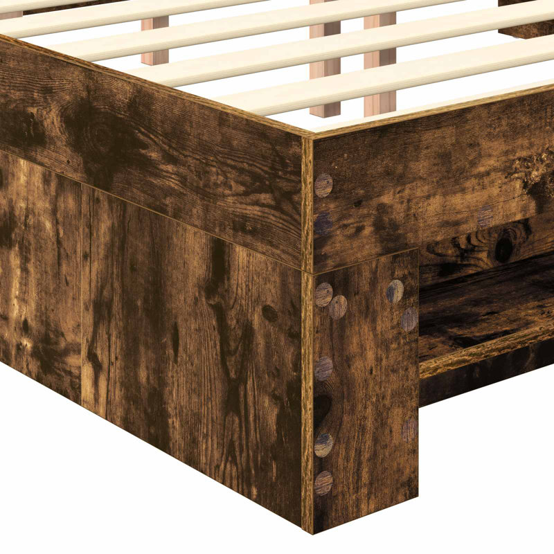 Bed, Small Double (4'), Smoked Oak