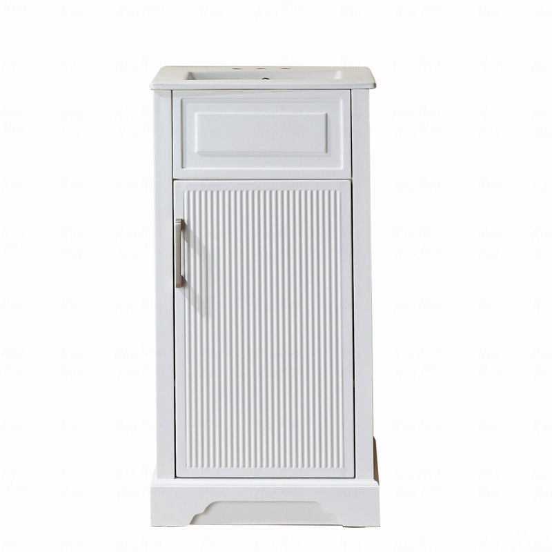 Meuble-lavabo autoportant simple avec comptoir, Blanc