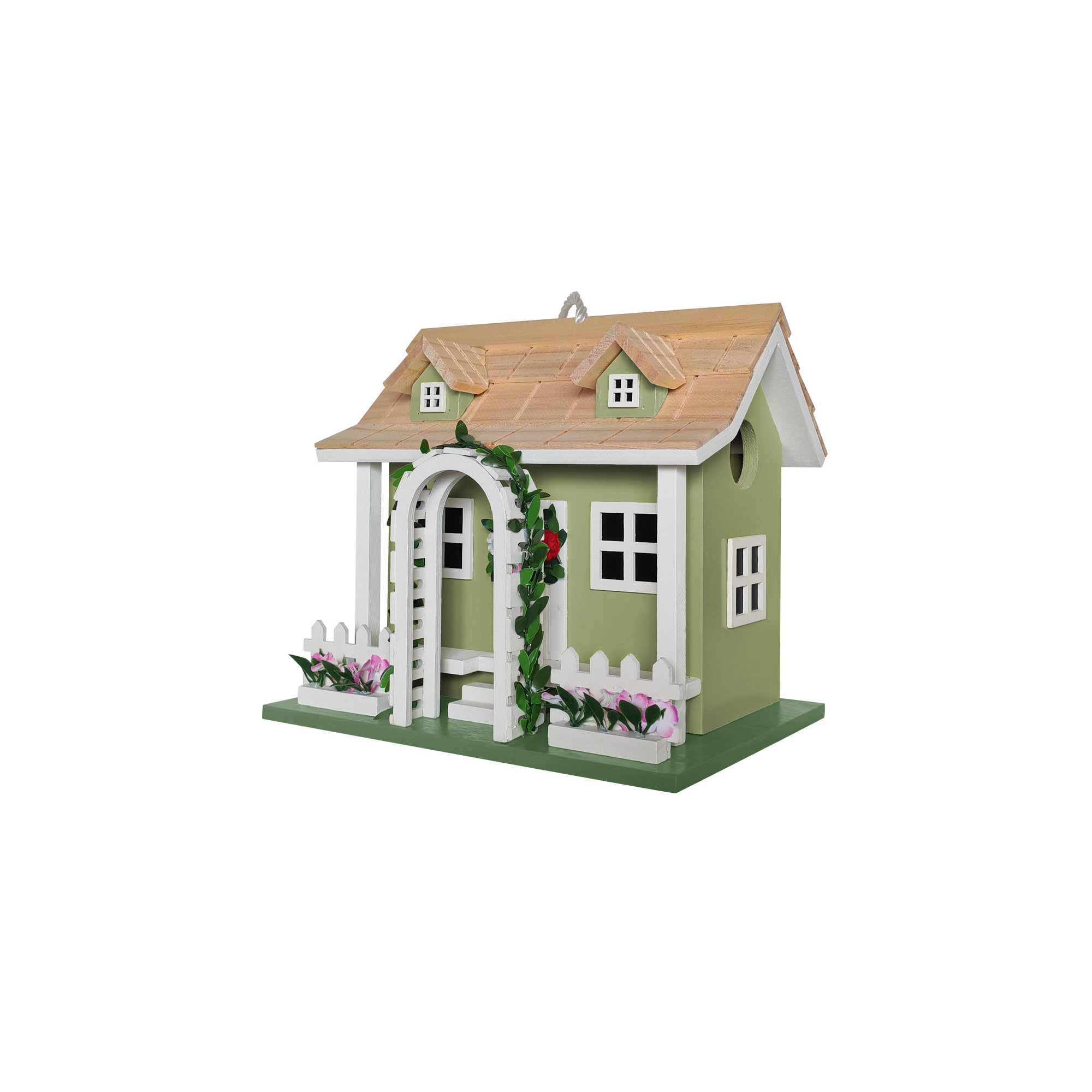 Hatchling Series Park Villa Cottage Birdhouse - Sage Green
