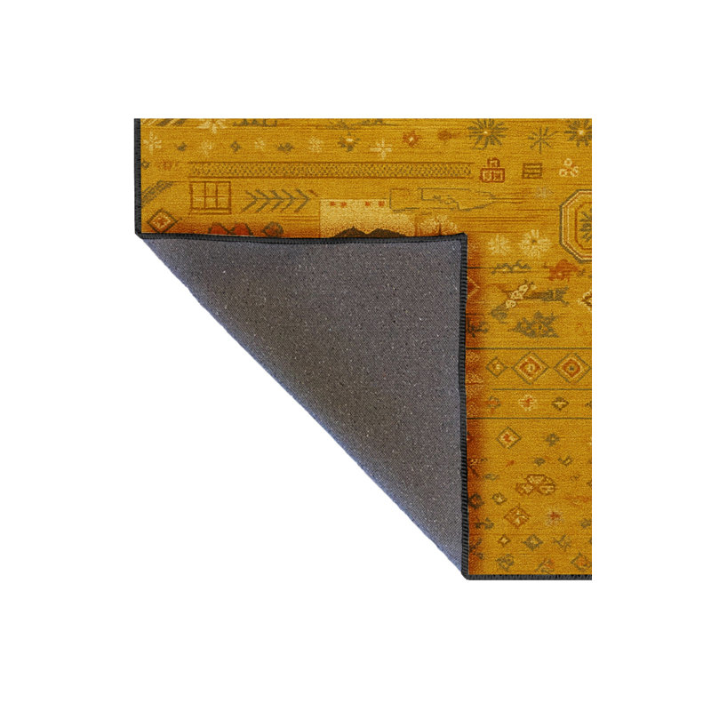 Tapis tissé orange traditionnel Mosso, 4'11" x 7'7"