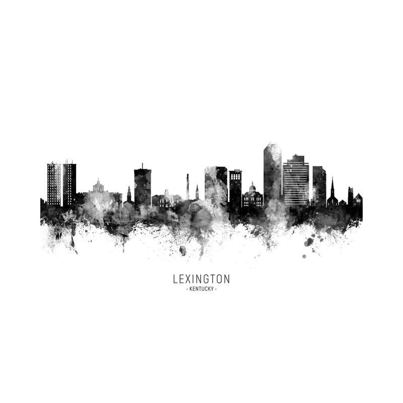 Lexington Kentucky Skyline Name by Michael Tompsett - Print on Canvas, 66.04cm H x 101.6cm W x 3.81cm D, Wrapped Canvas