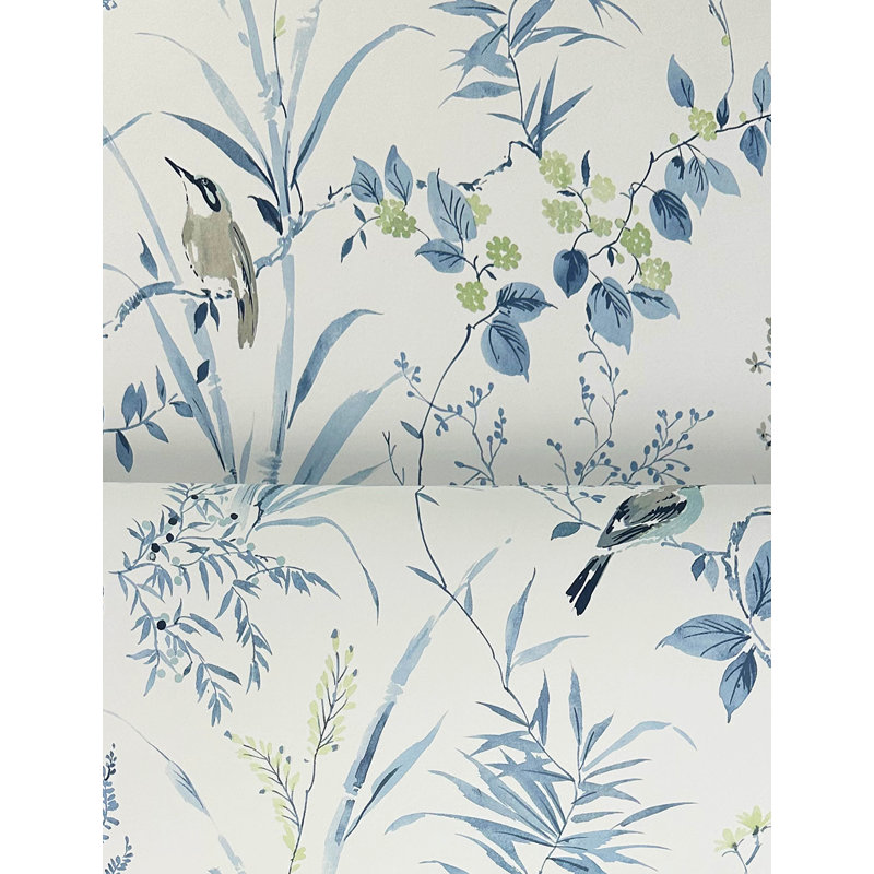 Papier peint botanique Imperial Garden Blueberry, Bleu