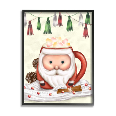 " Festive Santa Claus Marshmallow Mug Holiday Beverage " by Ziwei Li