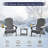 Folding Adirondack Chair, Wood Texture, Cup Holder, All-Weather HDPE for Poolside/Lawn, Gray-2030229439