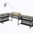 Natoria L-Shaped Metal Base Credenza Desk-969487906