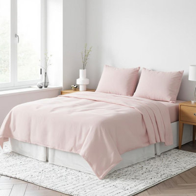 Drap simple en lin rose clair