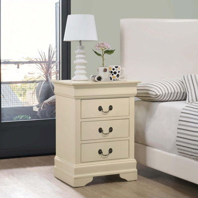 Citronelle Nightstand with 3 Drawers Bed Side Table Nightstand Bedroom End Tables