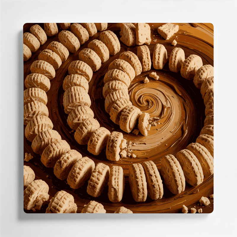 Desserts Digestive biscuits, art mural en métal brun, H 8 po x l 8 po