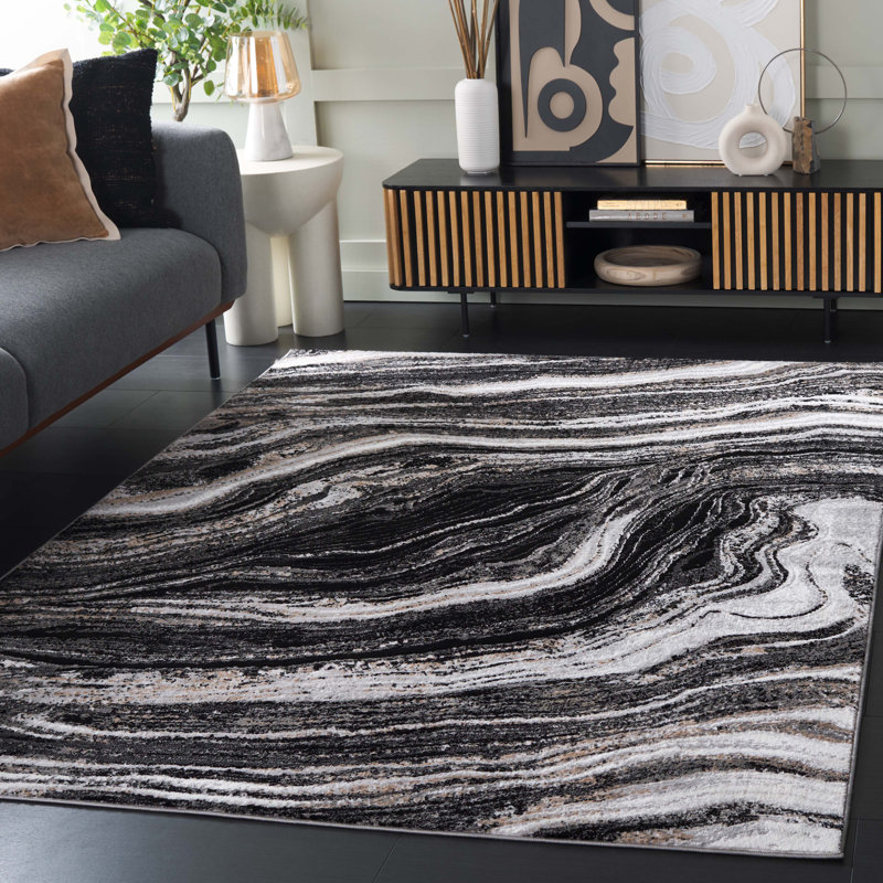 Ellioes Parker Performance Abstract Rug, Rectangle 7'9" x 9'6"