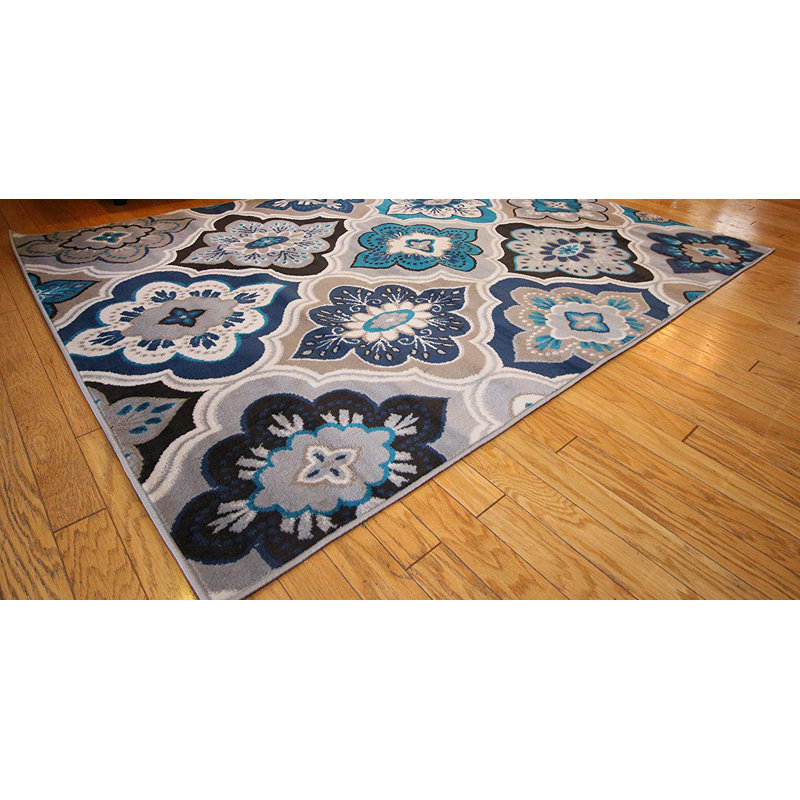 Baskett Floral Indoor Rug, Rectangle 5'3" x 7'4"