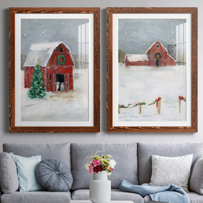 «Christmas on the Farm I», ensemble de 2 reproductions d'art