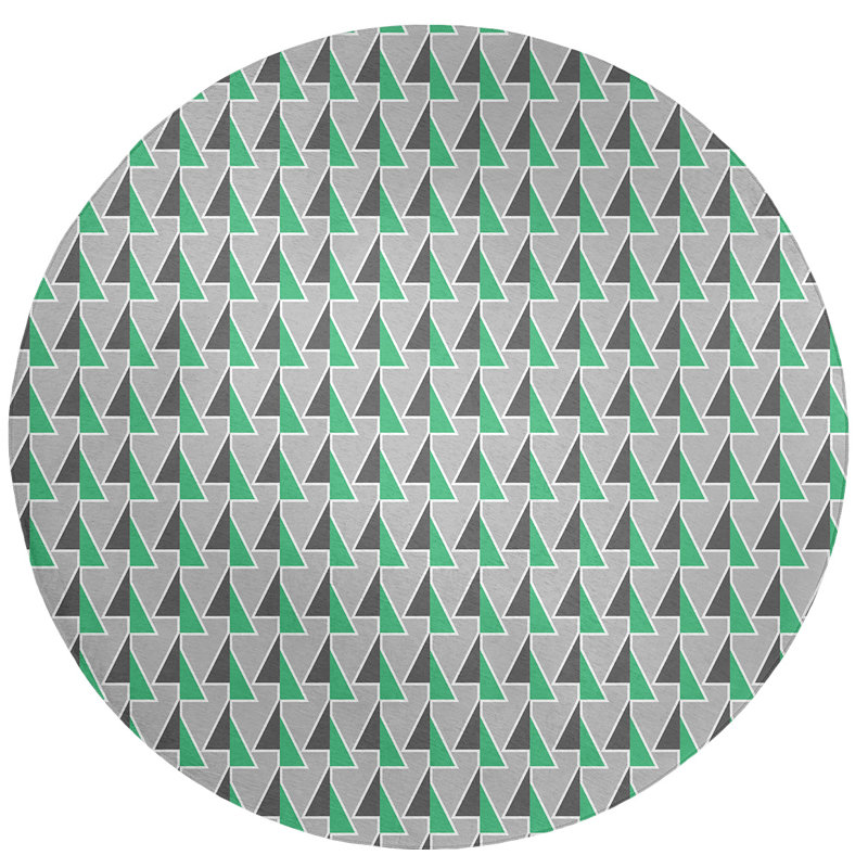 Chenille Geometric Indoor Rug, Round 5'