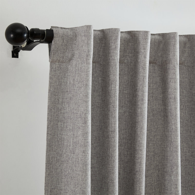 Bigelow Max-Blackout Solid Texture Window Curtain Panel, Gray, 52" W x 95" L