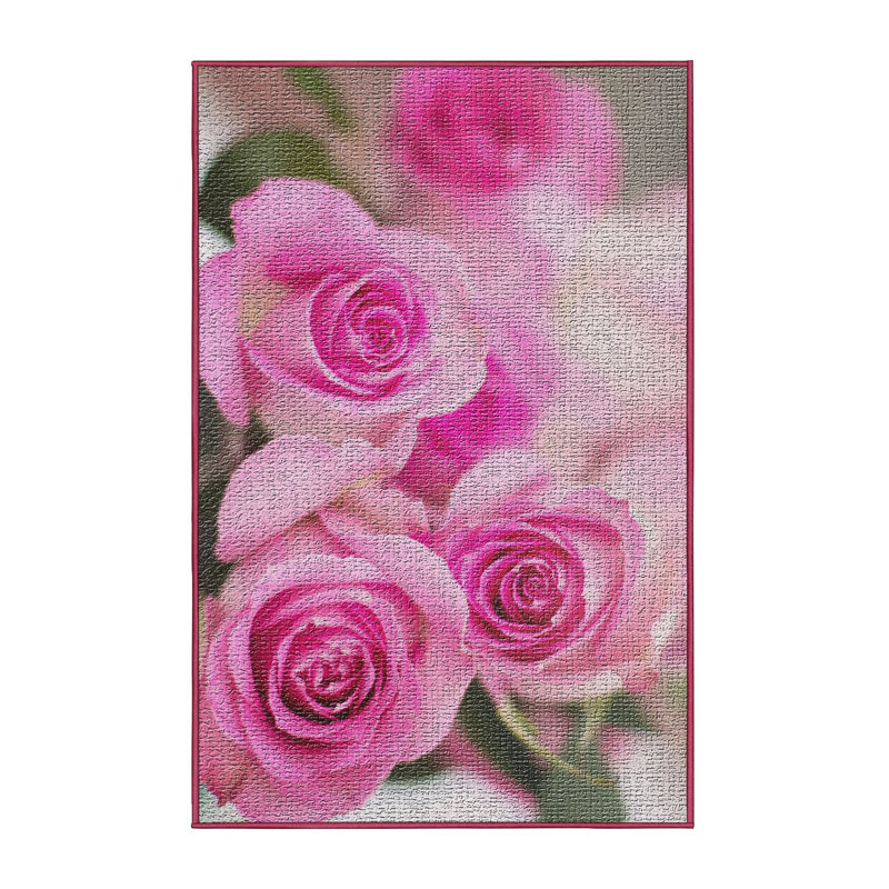 Tapis 3 zones roses rose, Rectangle 2 pi x 3 pi