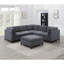Chaise de salon contemporaine en chenille gris cendré pour sièges élégants sans accoudoirs de grande taille avec dossier à coussin classique