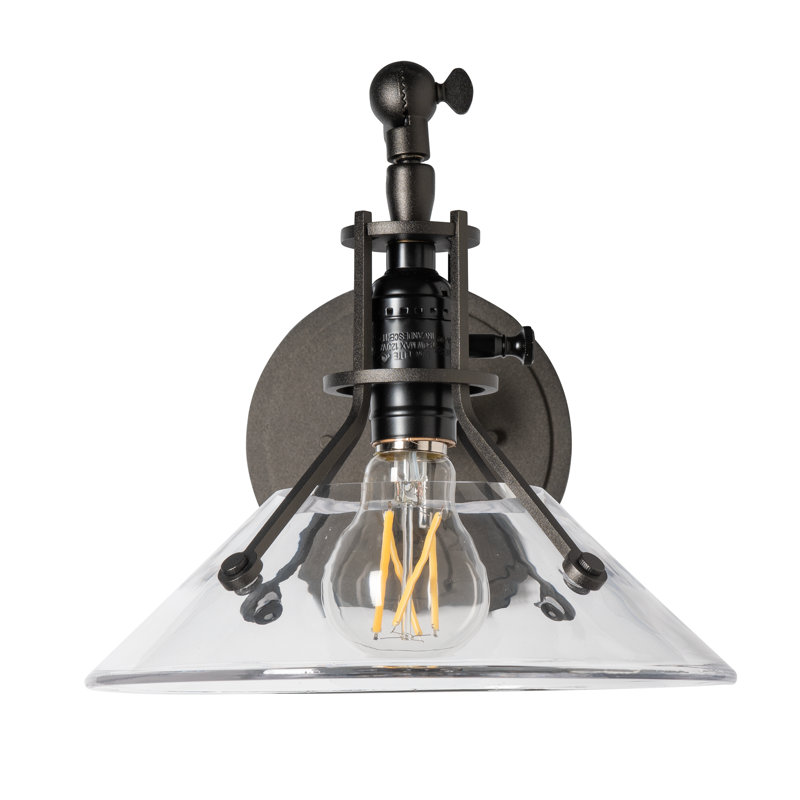 Henry Swing Arm Glass Shade Sconce, Oil Rubbed Bronze, Clear Glass