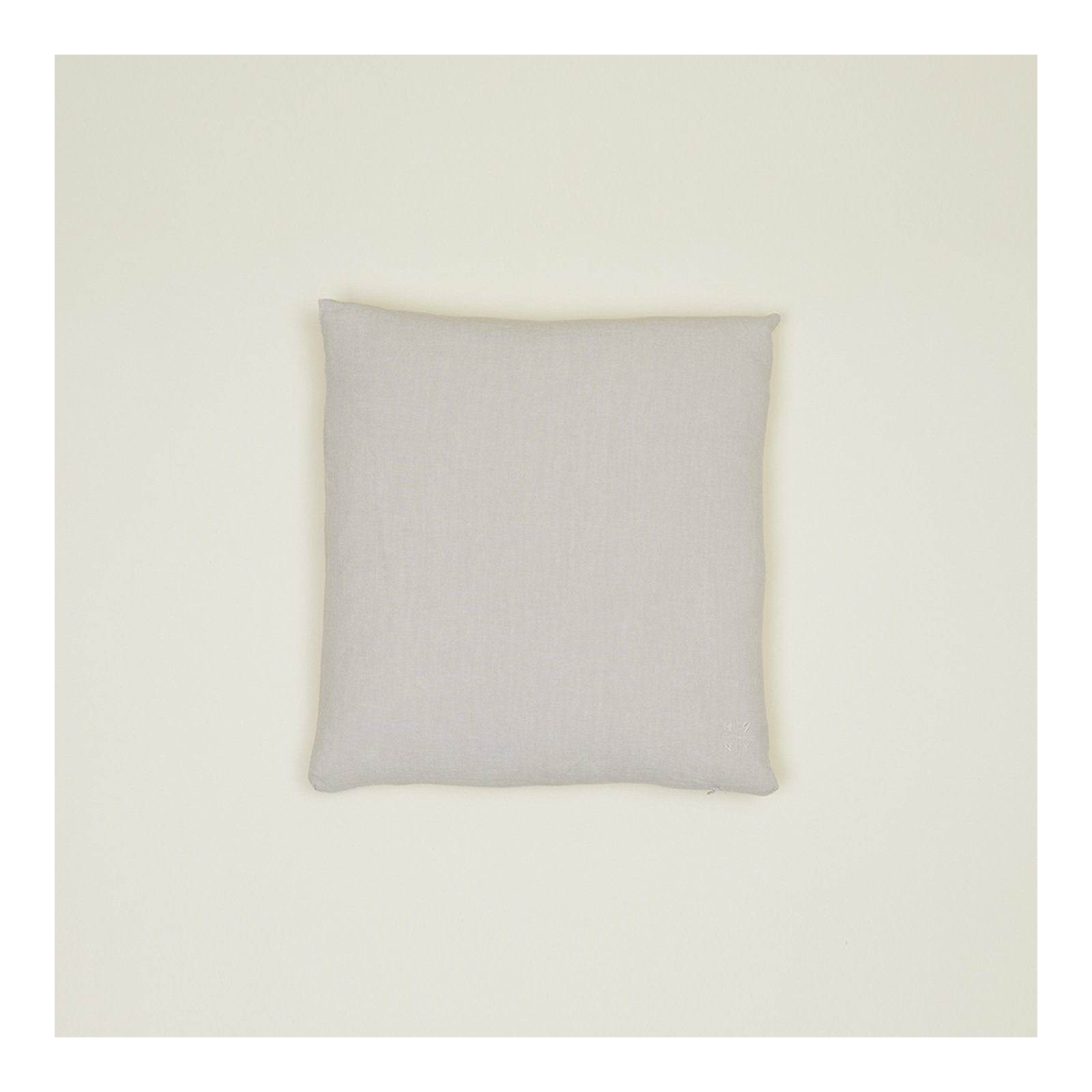 Simple Embroidered Linen Throw Pillow, Light Gray, Square 22"