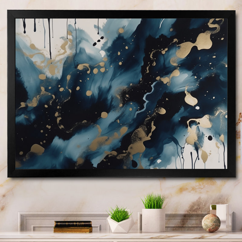 Encre liquide sur toile Englewood, Cadre photo noir, H 12 po x l 20 po x P 1 po