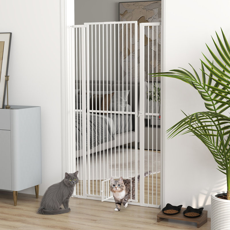 Barrière de sécurité pour chat, hauteur de 59 po et porte de chat réglable de 30 à 41 po de hauteur pour porte, escalier, couloir