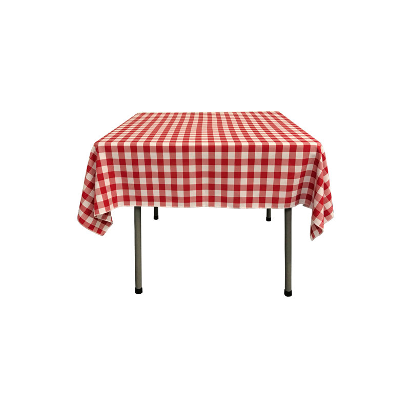 Nappe Huertas, 58 po carré, Blanc et rouge