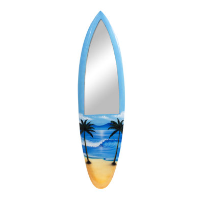 Moresby Surfboard Mirror with Beach Scene
