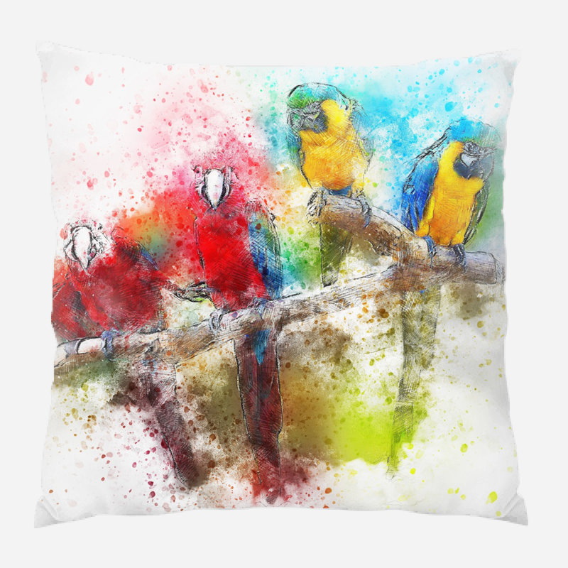 Coussin oiseau Norbert, Microsuède, Intérieur
