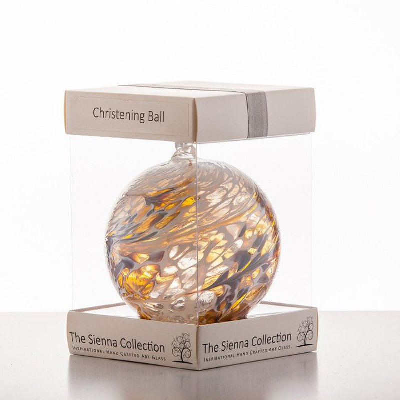 Pastel Silver Christening - 10cm Friendship Ball, Gold