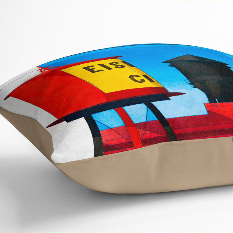 Water Tower Scatter Cushion, 40cm H x 40cm W x 15cm D, Stone