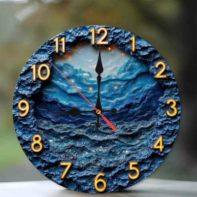 Horloge avec chiffres abstraits de l'océan
