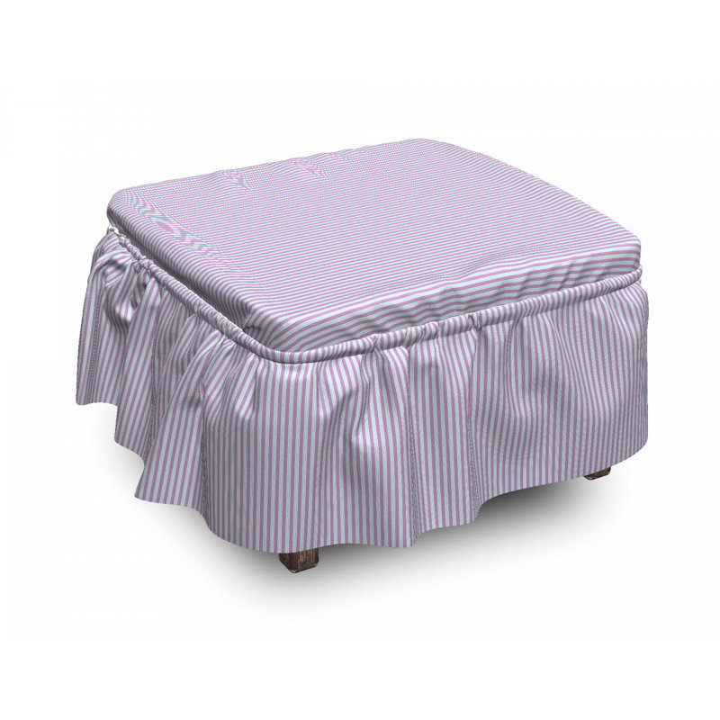 Housse pour repose-pieds en toile de fond à rayures de bonbon