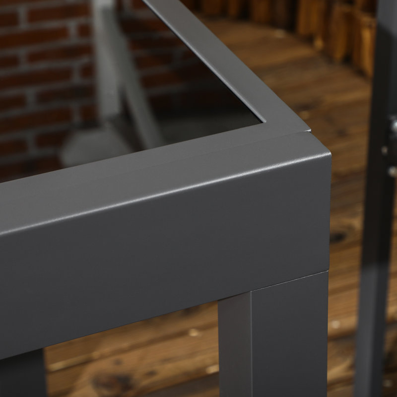 Rectangular Metal Outdoor Balcony Table - 80 cm W 160 cm D