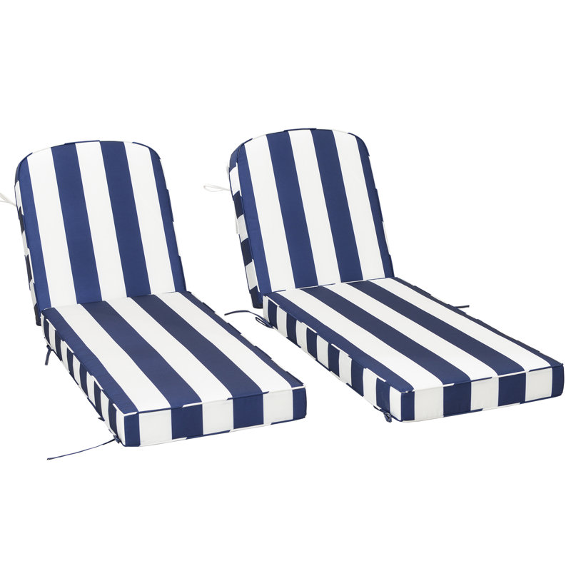 Ranu Outdoor Extra Thick Polyester Seat/Back Cushion 23'' W x 75'' D with Thickness of 5", Gray Striped