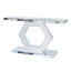 Table console d'entrée hexagonale en cristal étincelant - Table console moderne haut de gamme avec effets de verre diamant, table de canapé luxueuse à deux niveaux (55 po L x 14,17 po l x 31,5 po H)