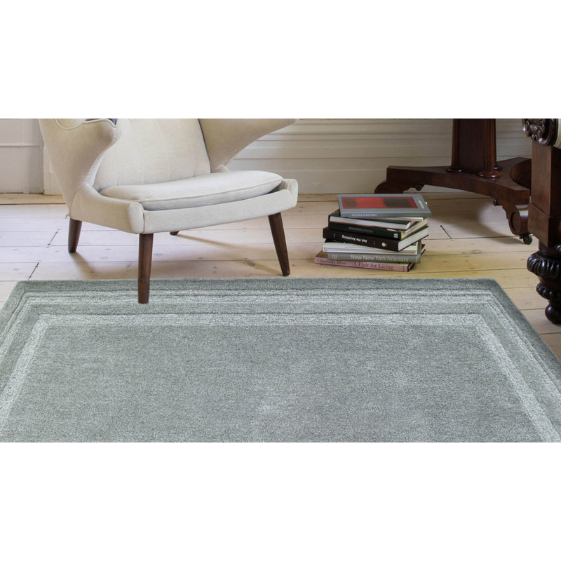 Handmade Polyester Gray Rug, Rectangle 3' x 5'