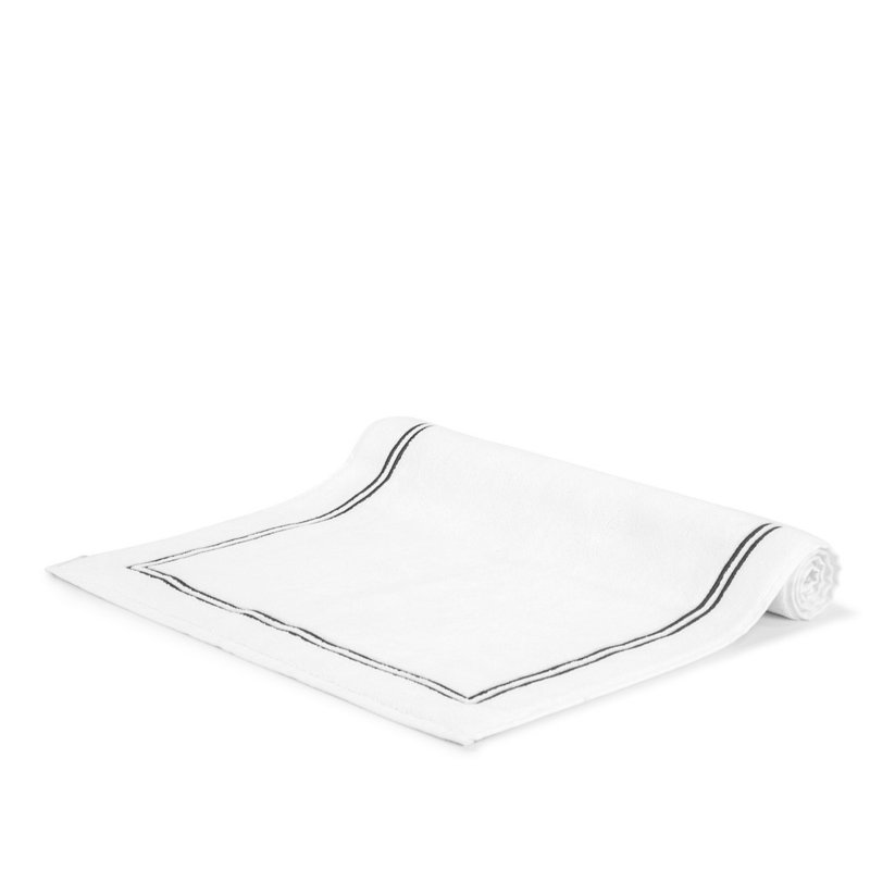 Classic Bath Mat, White/Gray