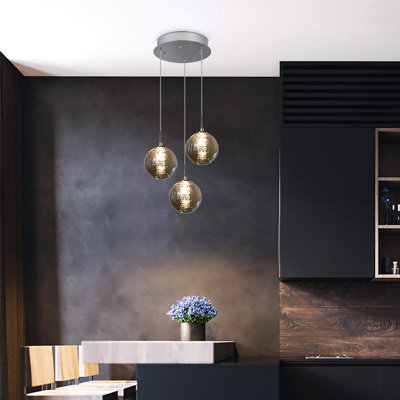 Height-Adjustable 3-Light Pendant Light