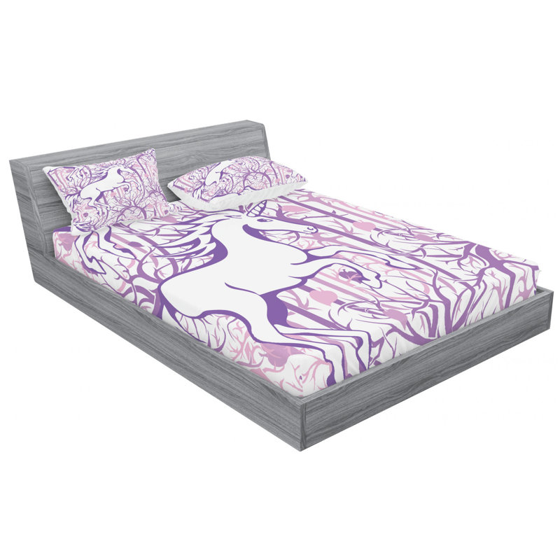 Microfiber Floral Sheet Set, Full Sheet Set with Fitted Sheet