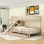 Lit superposé double au-dessus de double avec 2 tiroirs, glissière et escalier de rangement-1751131714