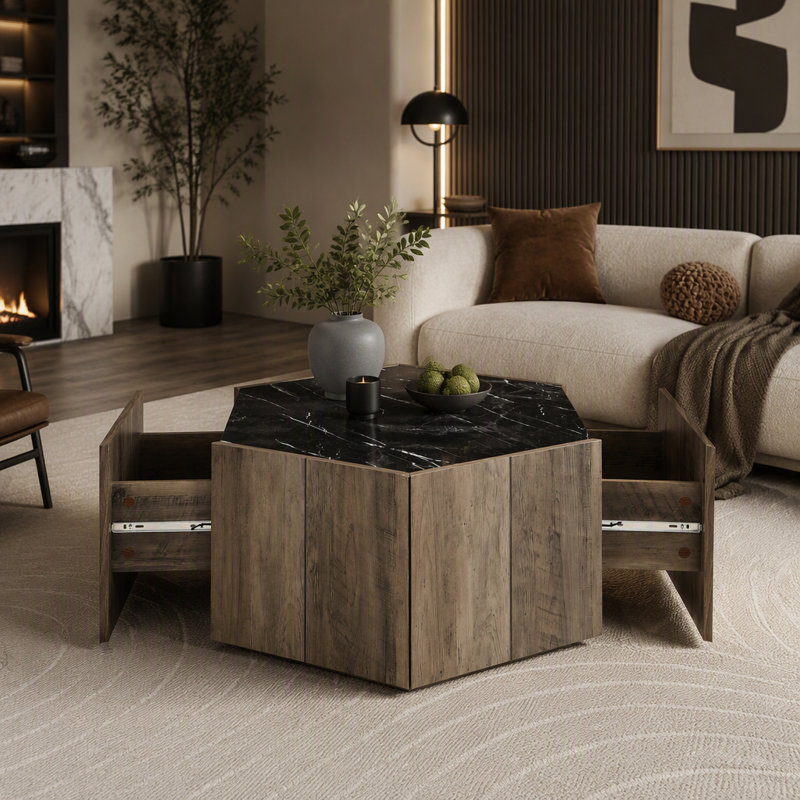 Table basse rétro en bois
