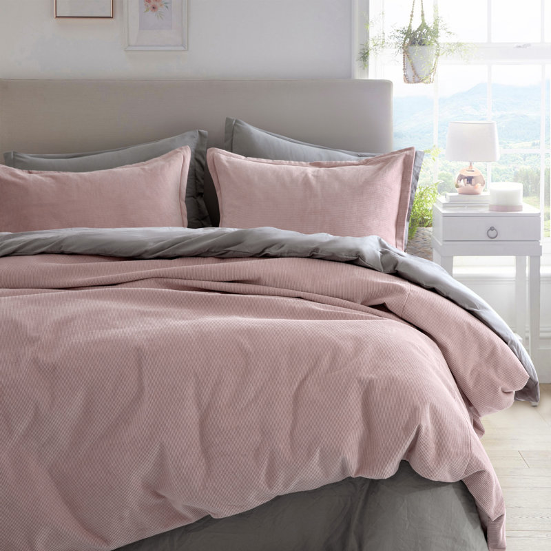 Neil Cotton Sateen Solid Colour Duvet Cover, Twin, Blush