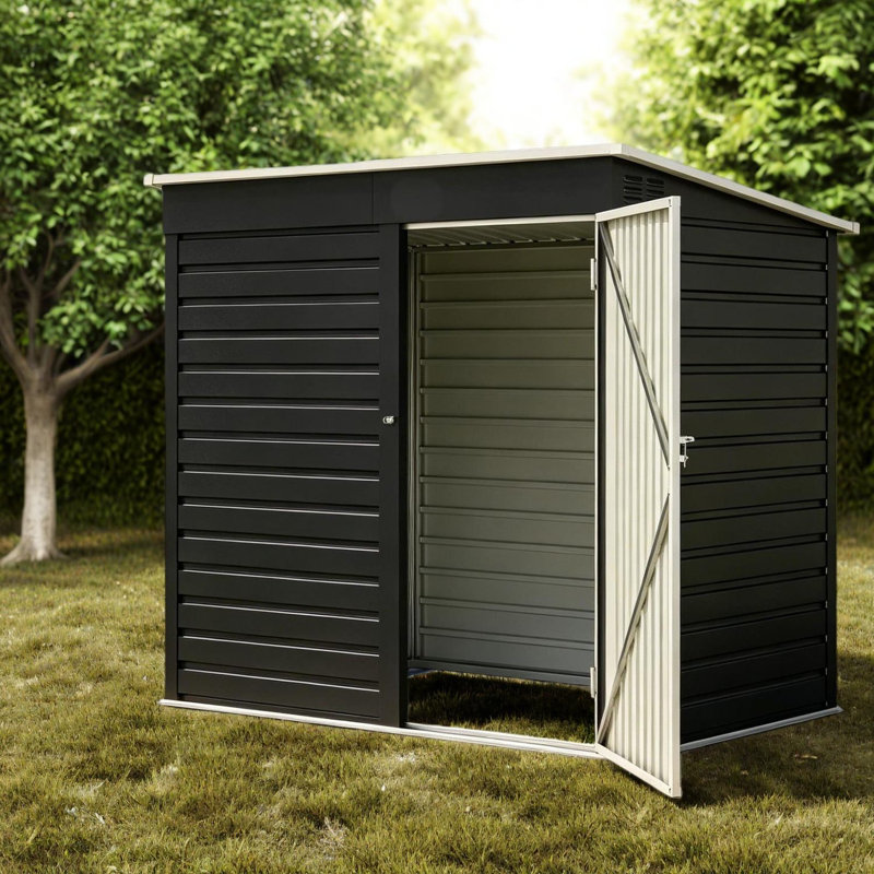 Sturdy Storage Sheds, 6 X 4 Ft Metal Modern Compact Backyard Organizer