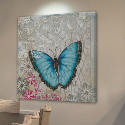 Reproduction d’art sur toile tendue "a light blue papillon" par alan hopfensperger