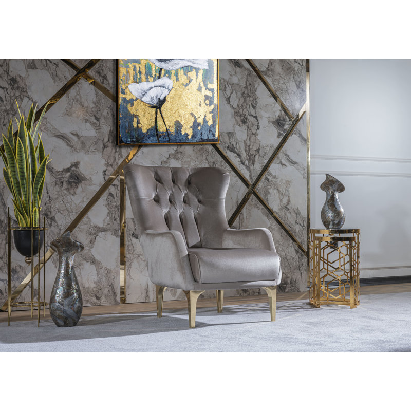 Chaise de style moderne Lust, Taupe, Argent argent