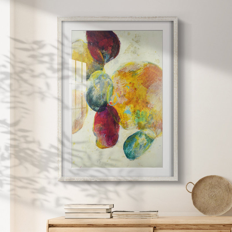 Earthy Fragments I - Impression encadrée, H 25,5 po x l 17,5 po, Blanc