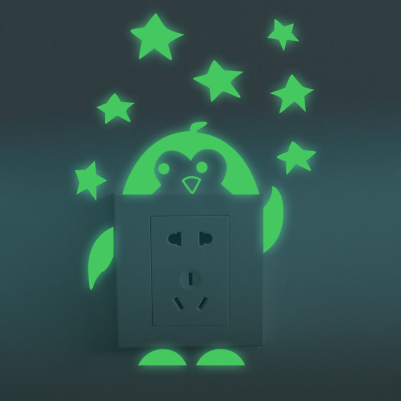Décalcomanie murale lumineuse pingouin