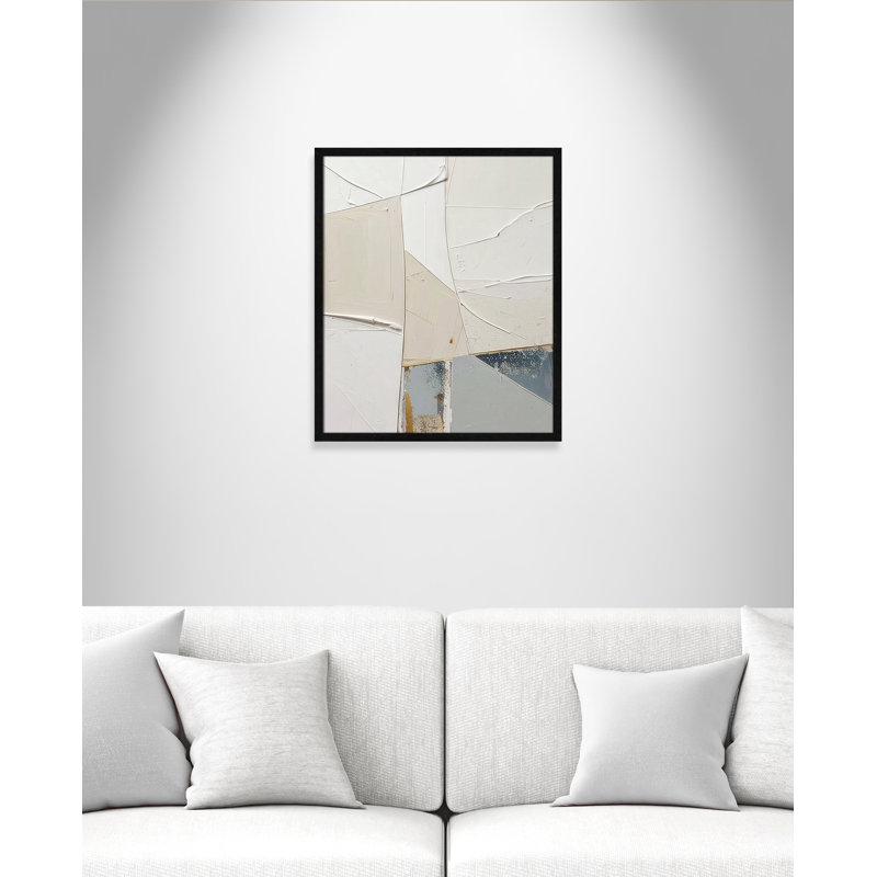 «Plastering II» par Alonza Saunders, L 21,5 po x H 25,5 po, Grain de bois noir, Impression encadrée